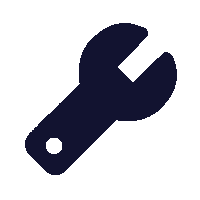 Icono animado de llave inglesa de proyecto